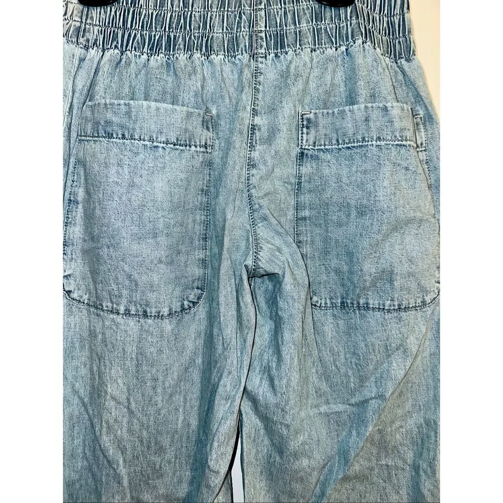 We The Free Free People Breezy Denim Pull-On Jeans Adirondack Size Medium M 8 10 - Picture 4 of 8
